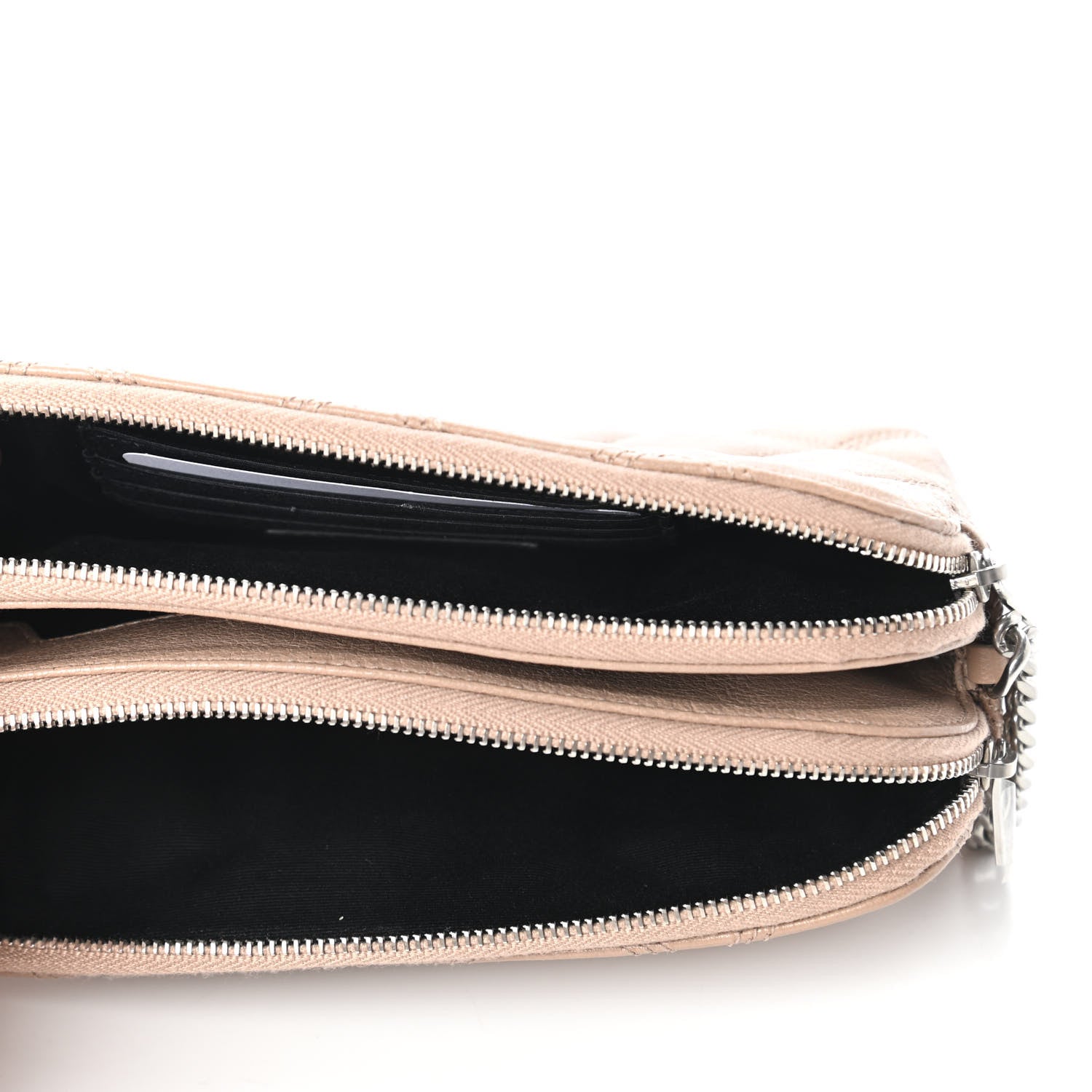 Saint Laurent Grained Lambskin Quilted Mini Becky Double Zip Bag Dark Beige 5 of 11