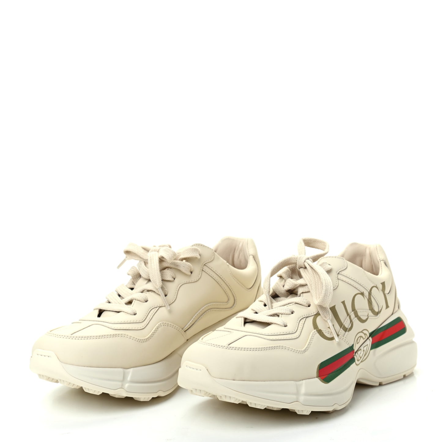 Calfskin Logo Womens Rhyton Sneakers 39.5 Ivory