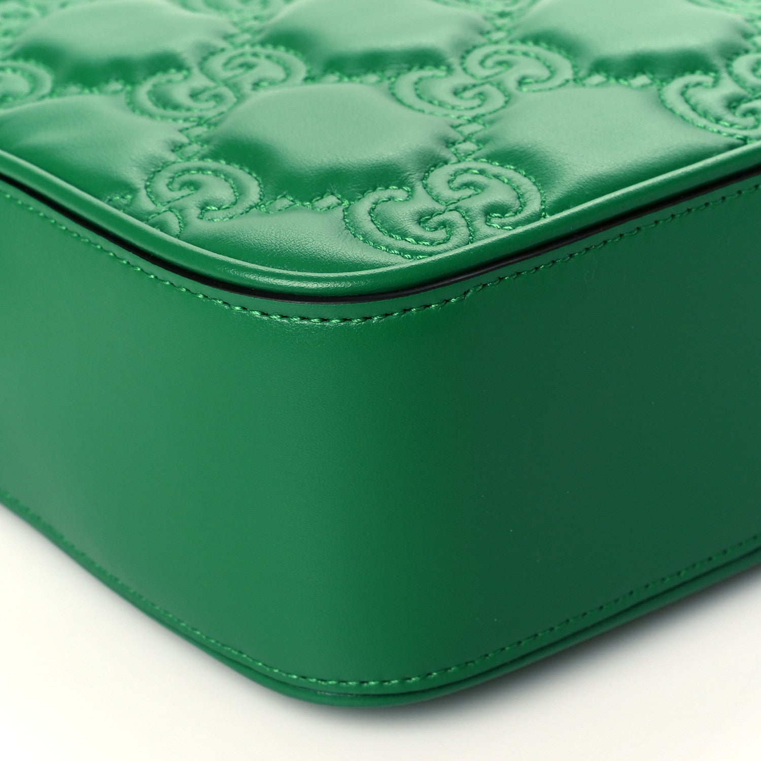 Gucci Calfskin GG Matelasse Shoulder Bag Spring Green Natural 9 of 11
