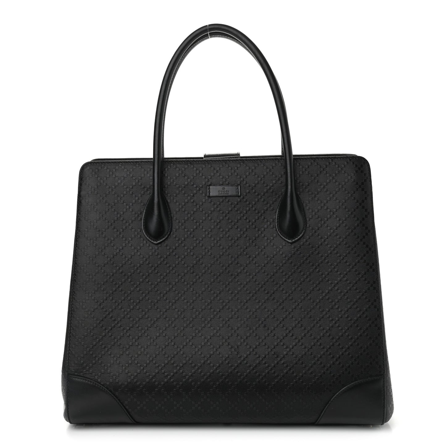 Calfskin Bright Diamante Medium Top Handle Bag Black