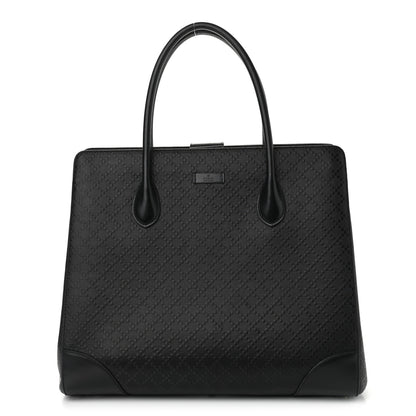 Gucci Calfskin Bright Diamante Medium Top Handle Bag Black 1 of 16