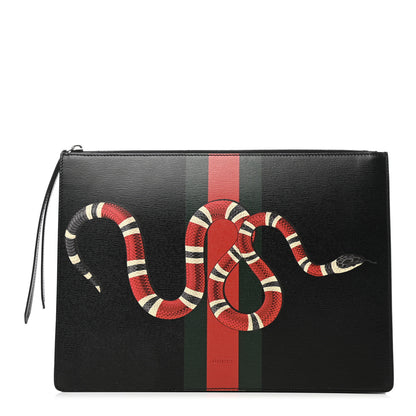 Gucci Calfskin Kingsnake Print Messenger Black 1 of 9