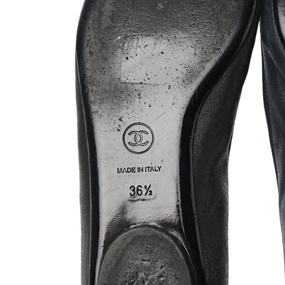 Chanel Suede Cap Toe CC Ballerina Flats 36.5 Dark Green Burgundy 6 of 8