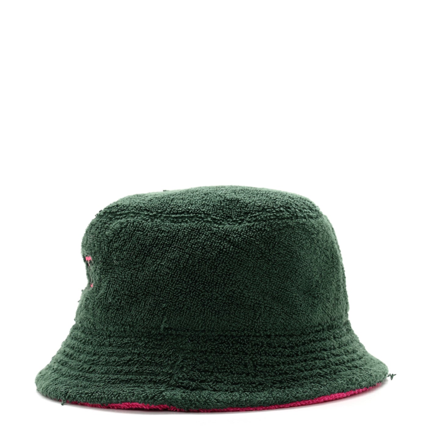 Cotton Terry Cloth CC Bucket Hat M Green Pink