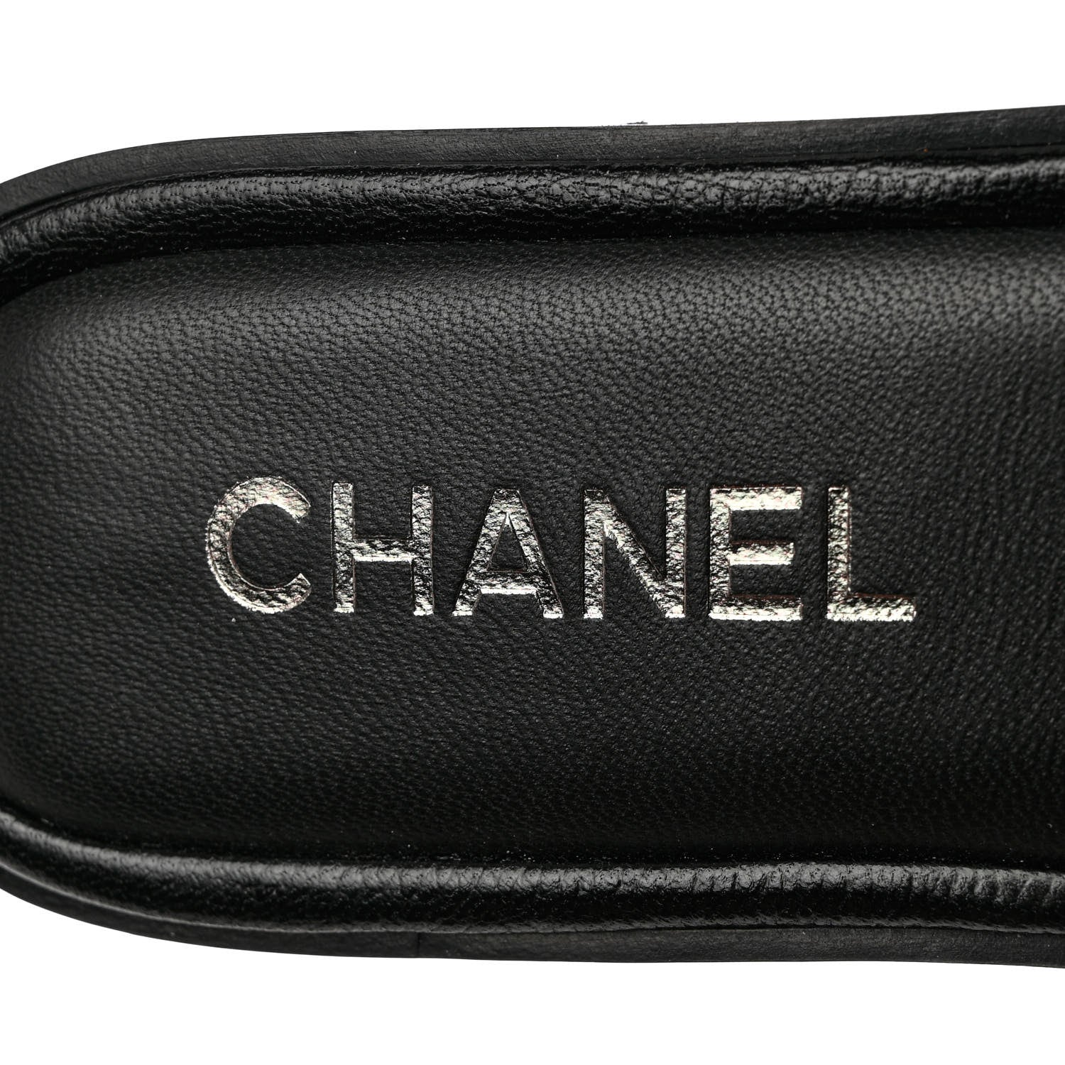 Chanel Shiny Goatskin Quilted CC Mules Sandals 38.5 Black 8 of 10
