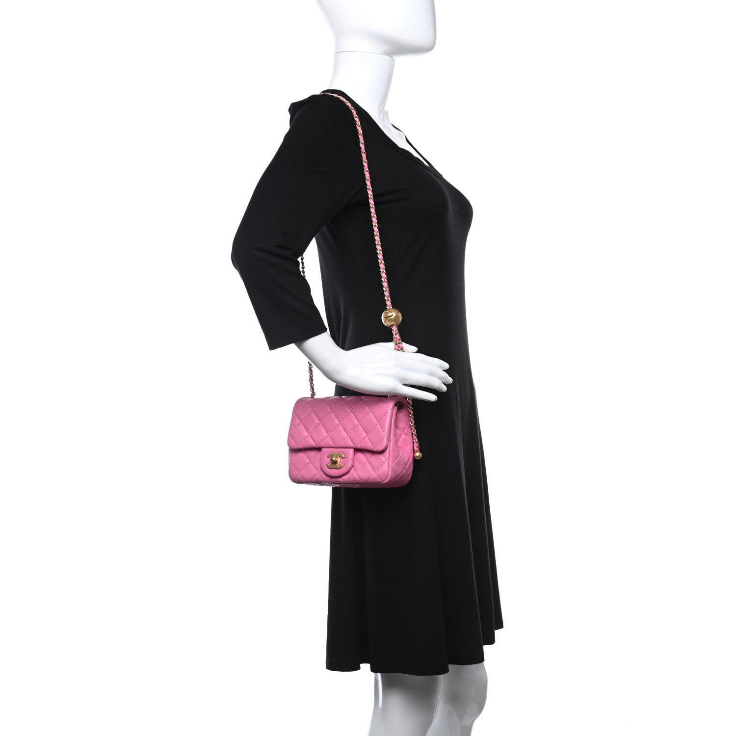 Chanel Lambskin Quilted Mini Pearl Crush Flap Pink 2 of 9
