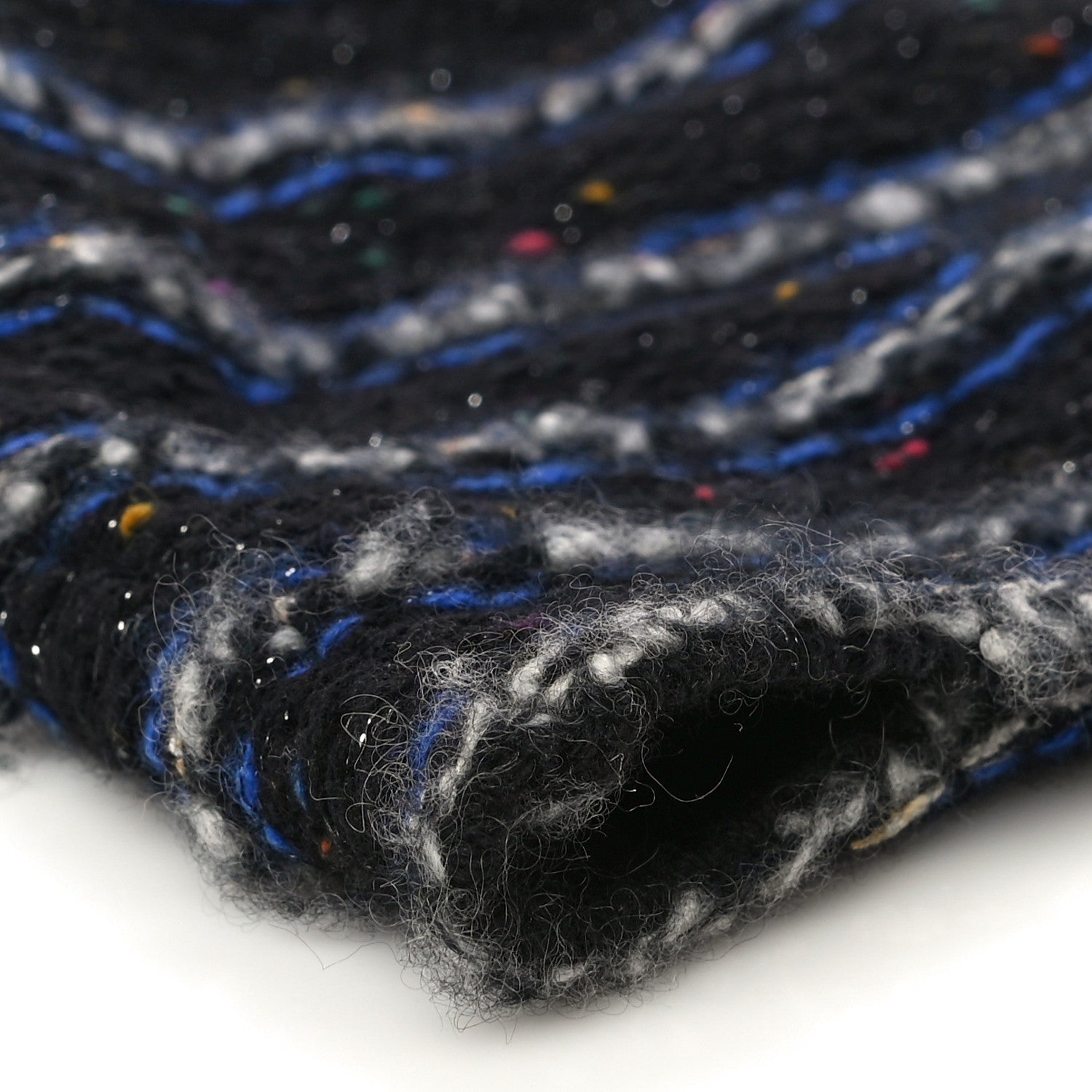 Chanel Wool Tweed Beanie Hat Black 5 of 6