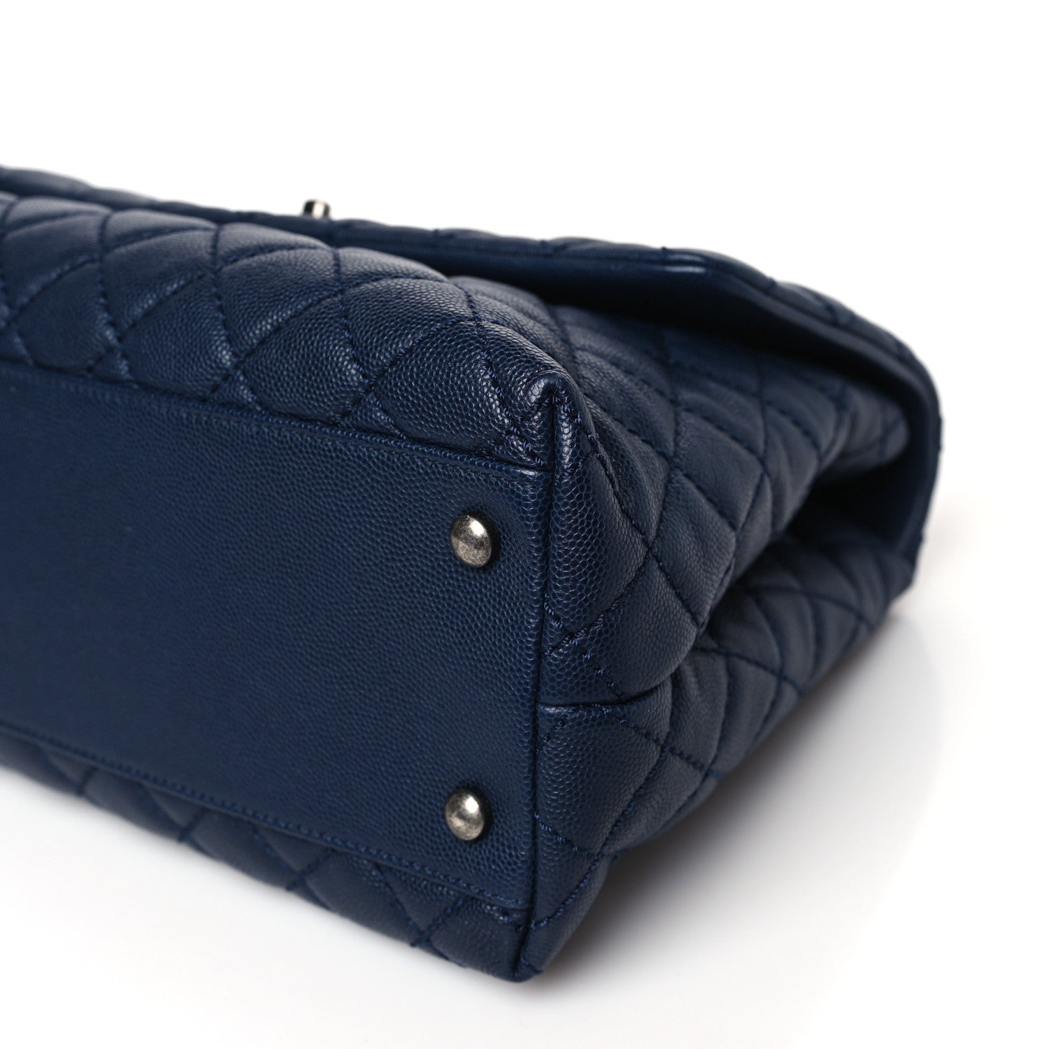 Chanel Caviar Quilted Medium Coco Handle Flap Navy Blue 9 of 9