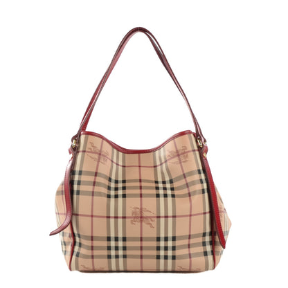 Burberry Haymarket Check Small Canterbury Tote Military Red 1 of 8