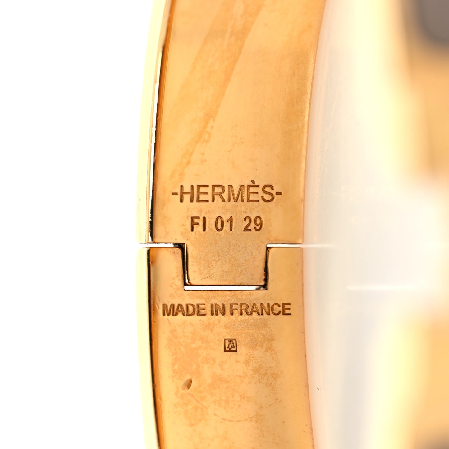 Enamel Narrow Clic Clac H Bracelet PM Marron Glace