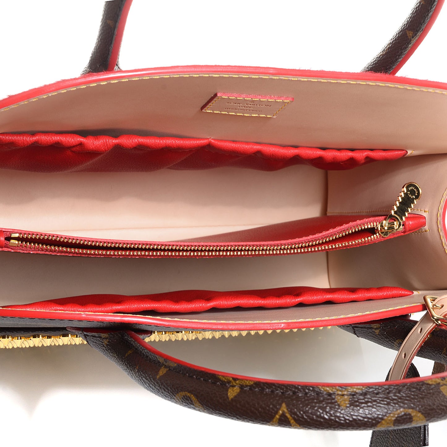 Monogram Calf Hair Spikes Iconoclasts Christian Louboutin Tote Red
