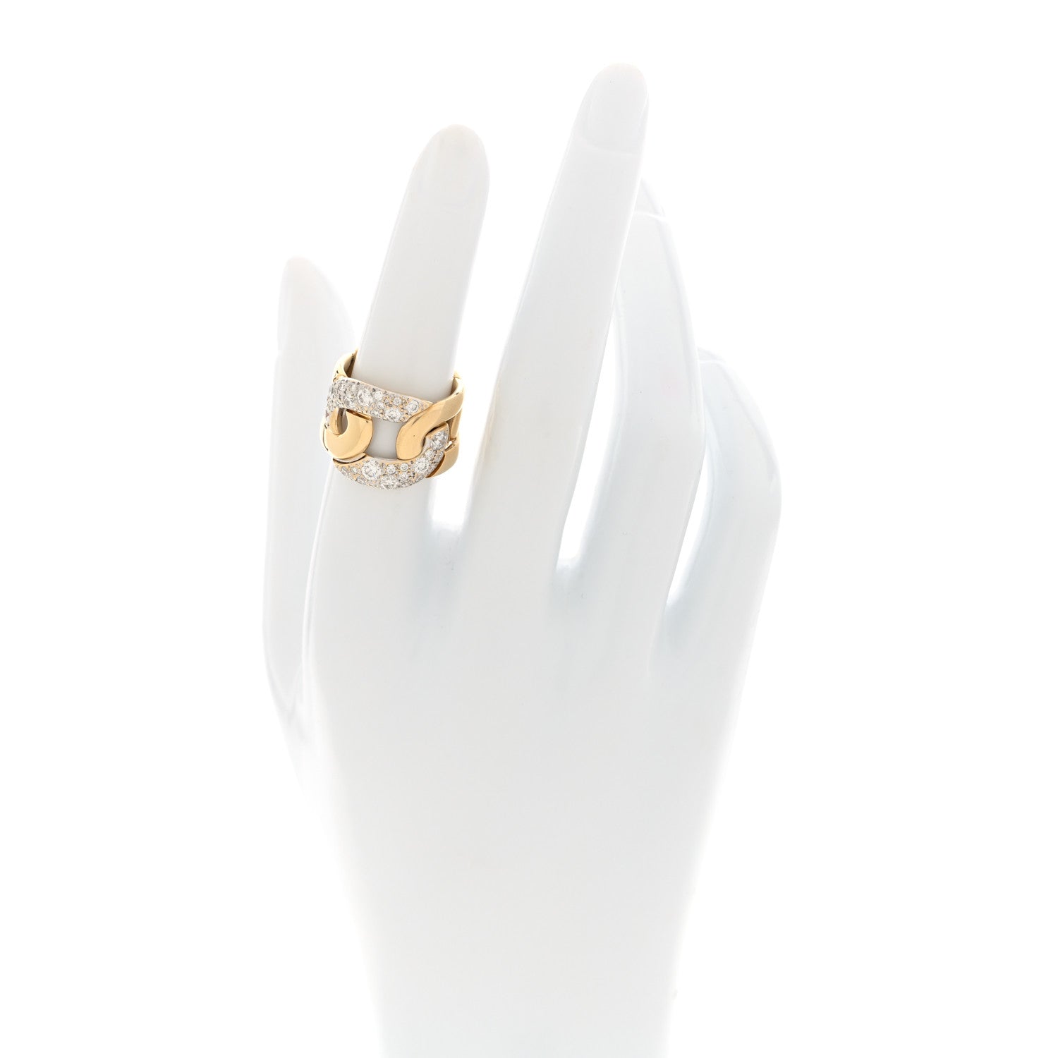 Pomellato 18K Yellow Gold Diamond Tango Ring 51 5.75 2 of 5