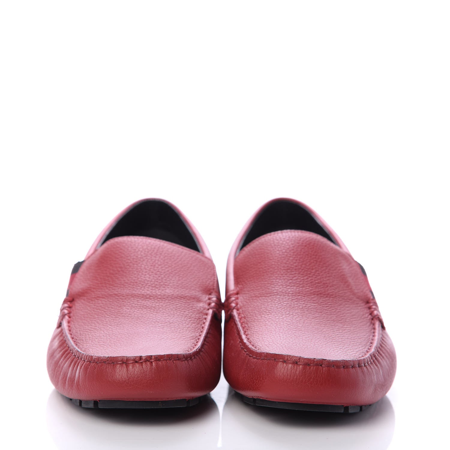 Gucci Calfskin Web Mens Driver Loafers 8 Red 2 of 6