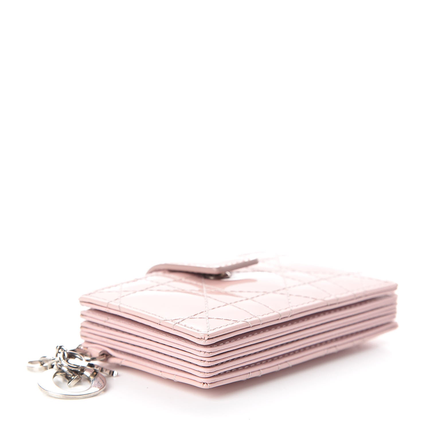 Christian Dior Patent Cannage Lady Dior 5-Gusset Card Holder Rose Clair 4 of 7
