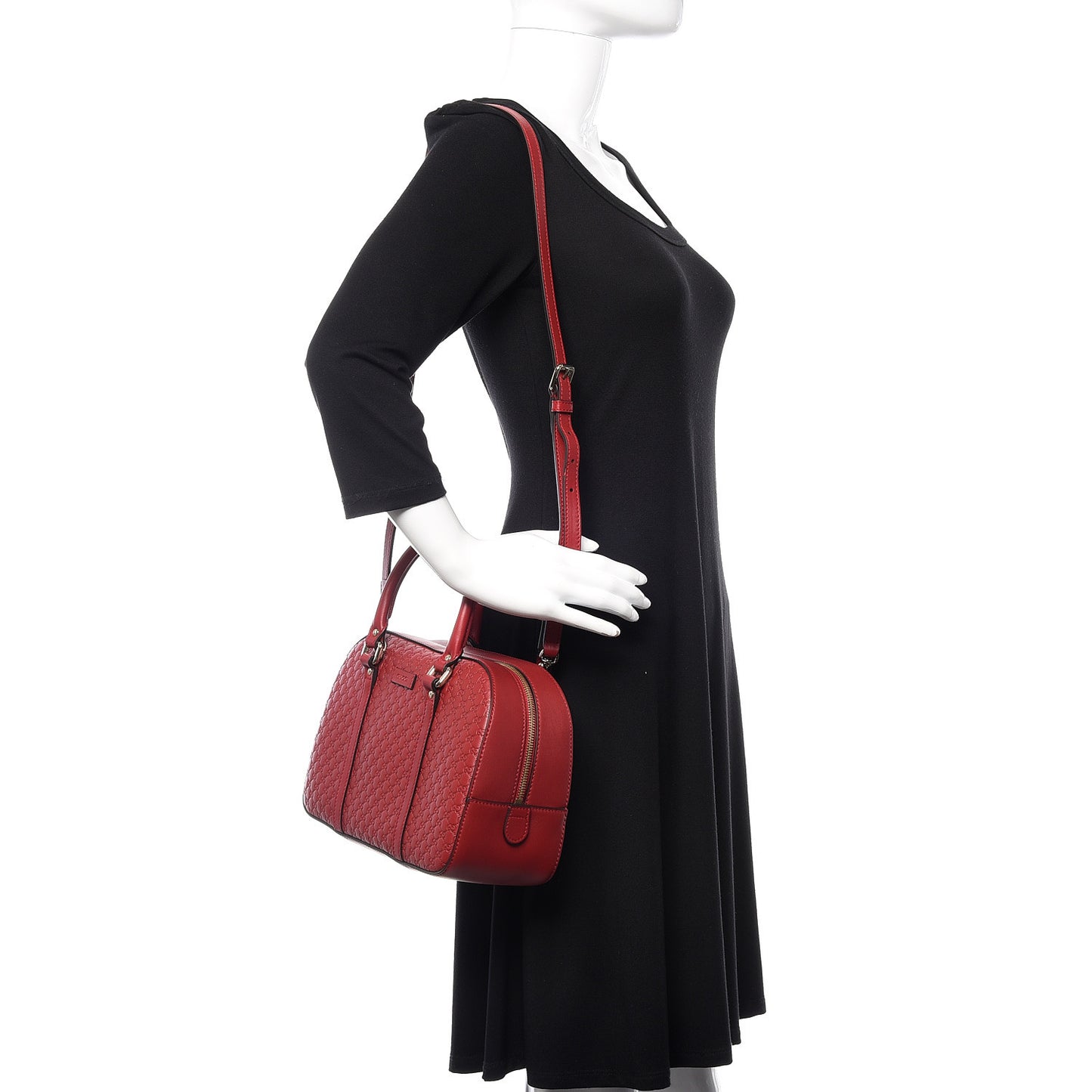 Soft Microguccissima Medium Crossbody Bag Rosso