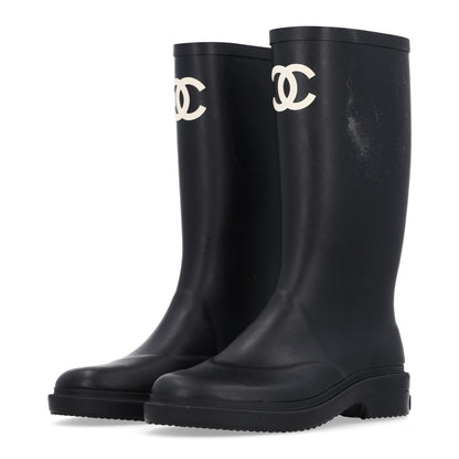 Chanel Caoutchouk CC High Boots 39 Black 4 of 11