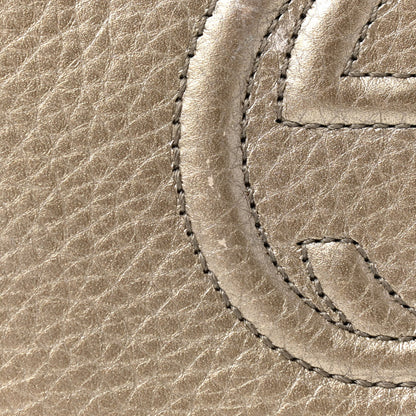 Gucci Metallic Pebbled Calfskin Soho Zip Around Wallet Golden Beige 7 of 7