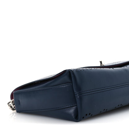 Chanel Calfskin Tweed Eyelet Flap Bag Navy 5 of 12