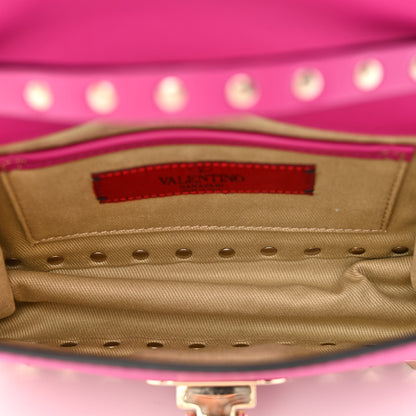 Valentino Garavani Vitello Mini Rockstud Flap Saddle Crossbody Bag Fuxia 5 of 12