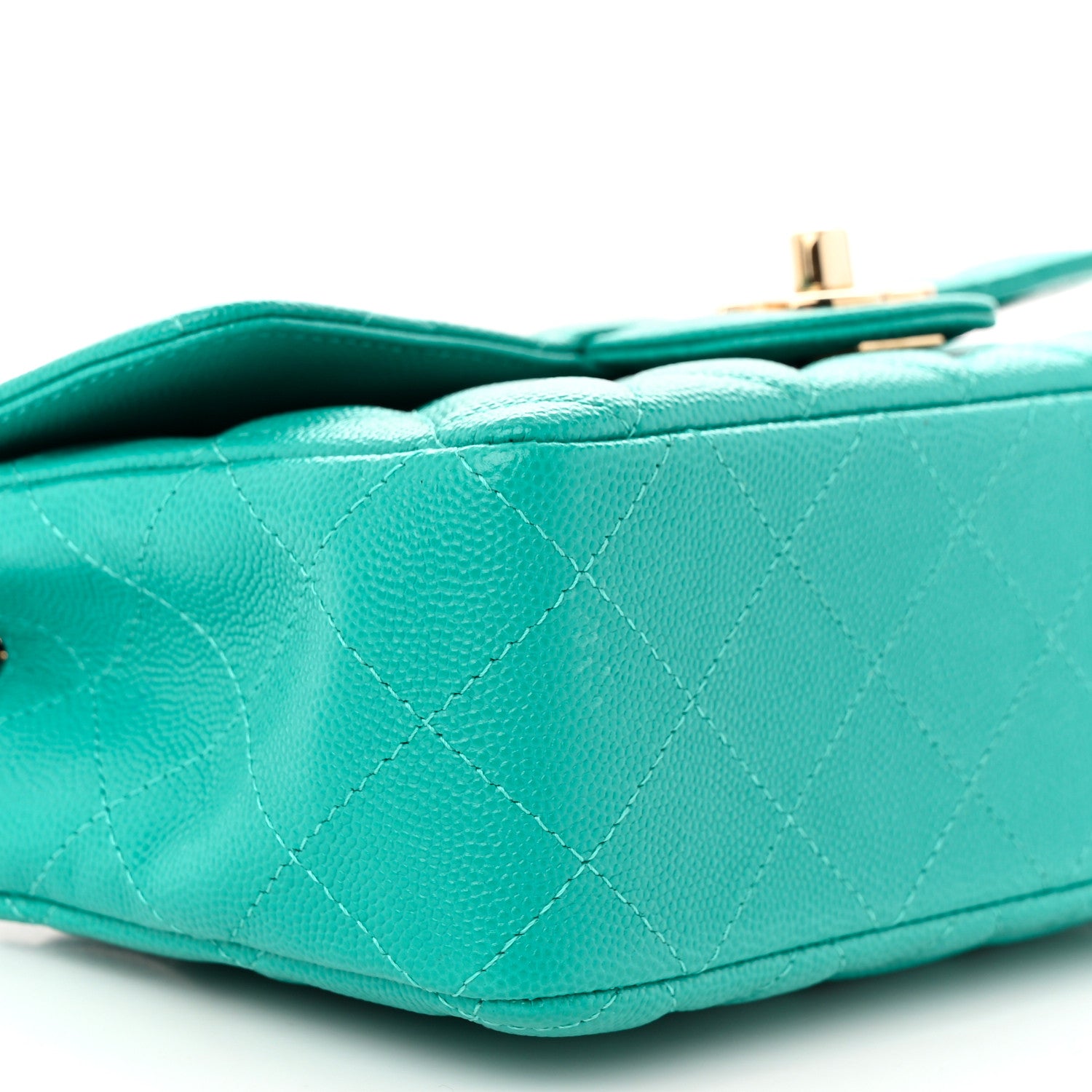 Chanel Caviar Quilted Mini Rectangular Flap Turquoise 9 of 11
