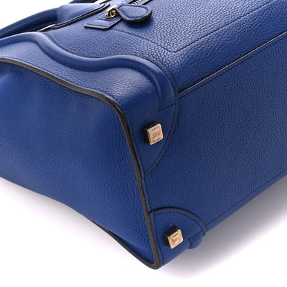 Celine Drummed Calfskin Micro Luggage Indigo 9 of 10