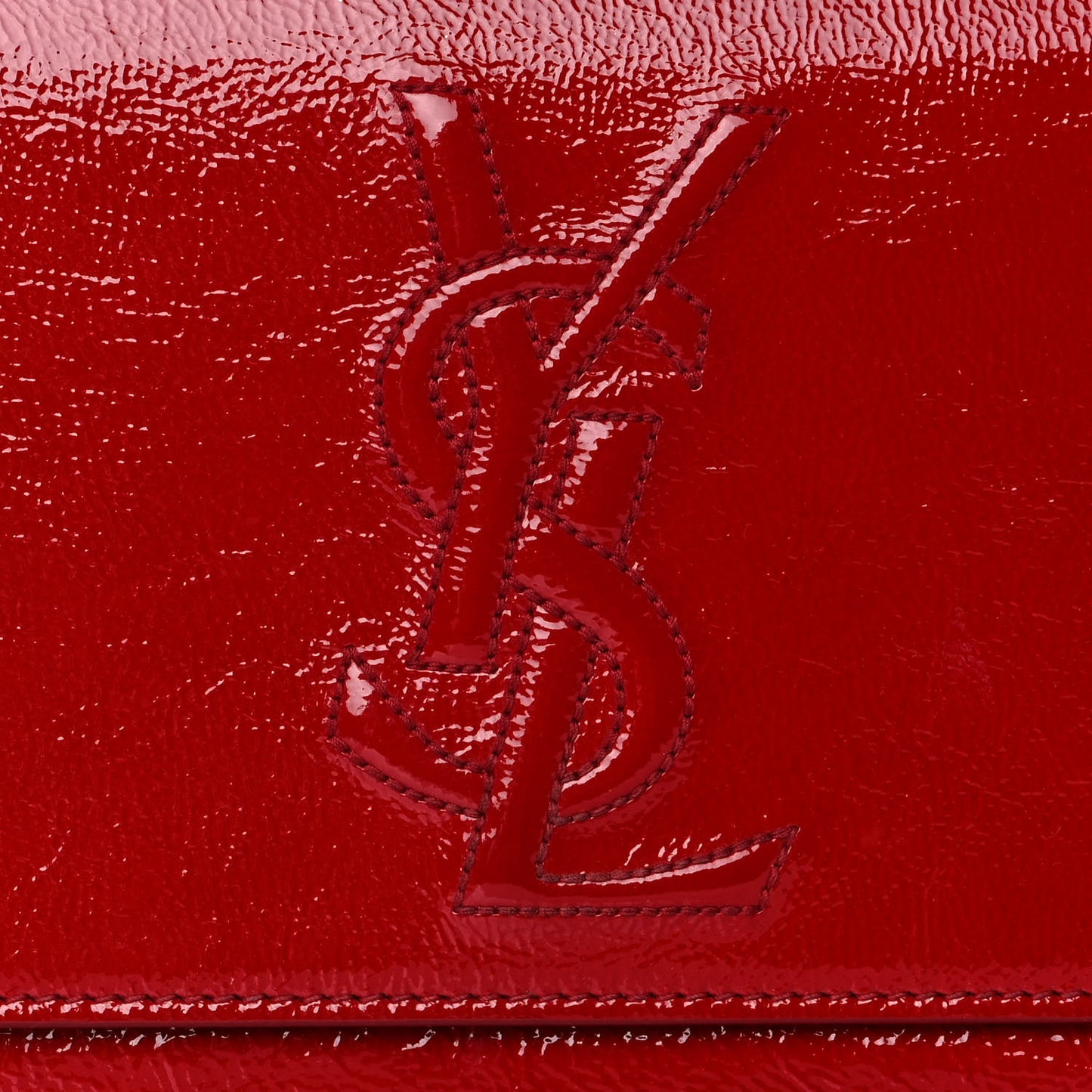 Textured Patent Monogram Large Belle De Jour Clutch Red