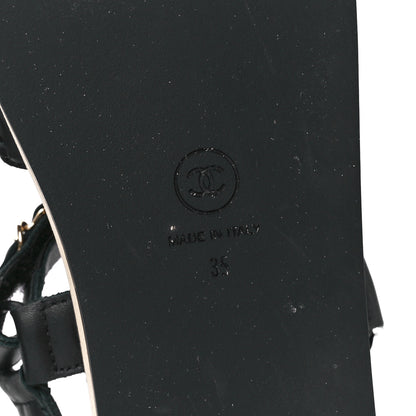 Chanel Lambskin Chain Sandals 35 Black 6 of 10