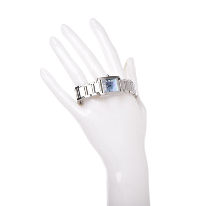 Cartier Stainless Steel Blue Mother of Pearl 20mm Tank Francaise Quartz Watch 2 of 8