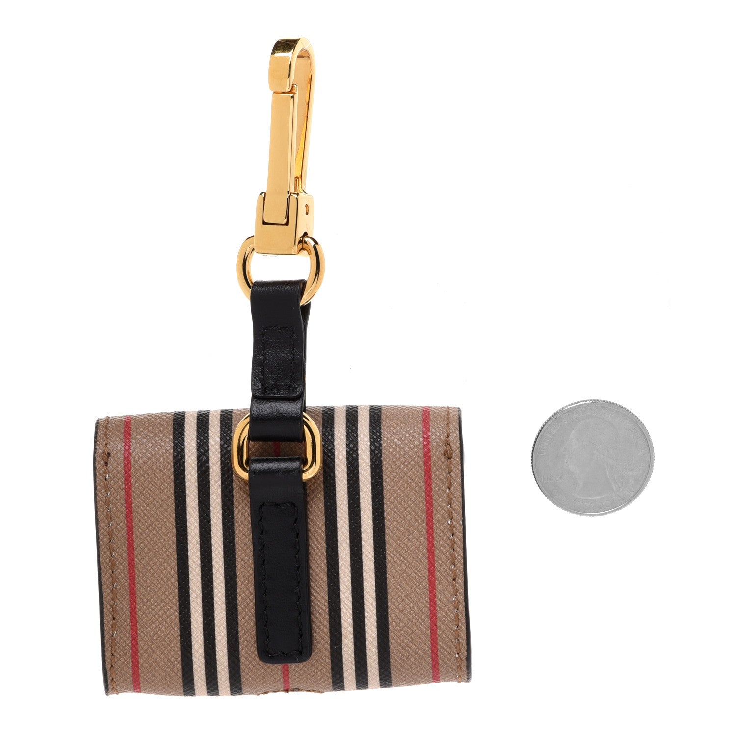 Burberry E-Canvas Calfskin Icon Stripe Airpods Pro Case Archive Beige 2 of 5