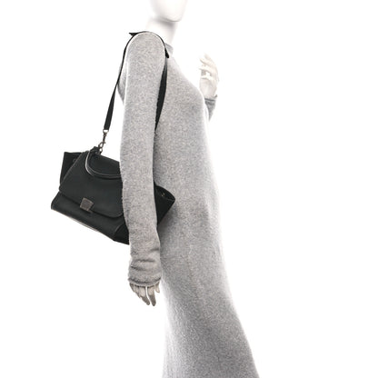 Celine Drummed Calfskin Suede Small Trapeze Black 2 of 9