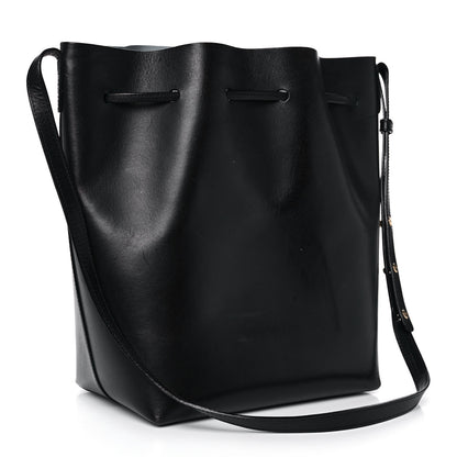 Mansur Gavriel Vegetable Tanned Calfskin Bucket Bag Black Marina 2 of 13