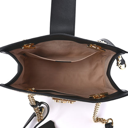 Gucci GG Supreme Monogram Bees Small Padlock Tote Beige Oro Black 5 of 12