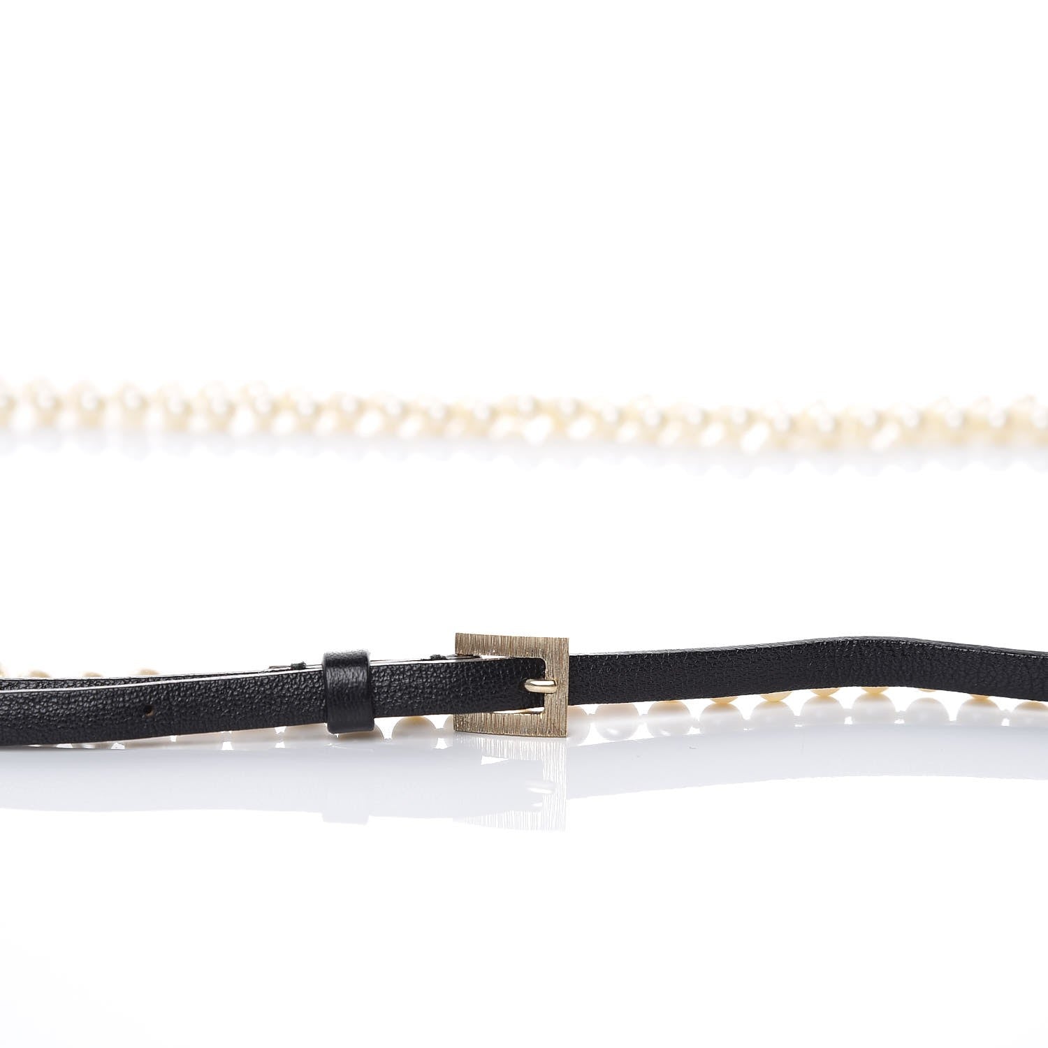 Chanel Lambskin Pearl Belt 90 36 Black 6 of 7