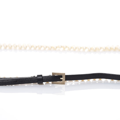 Chanel Lambskin Pearl Belt 90 36 Black 6 of 7