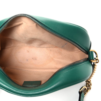 Gucci Calfskin Matelasse Small GG Marmont Chain Shoulder Bag Emerald Green 5 of 11