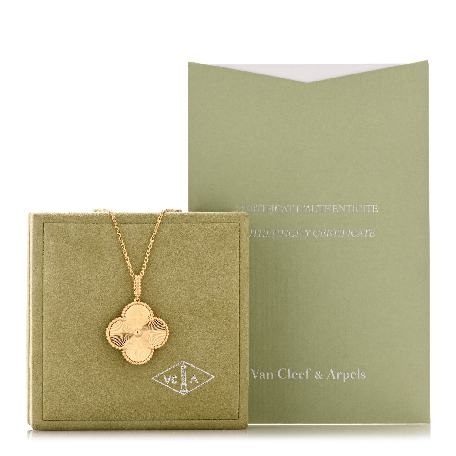 Van Cleef & Arpels 18K Yellow Gold Guilloche Magic Alhambra Long Necklace 4 of 4