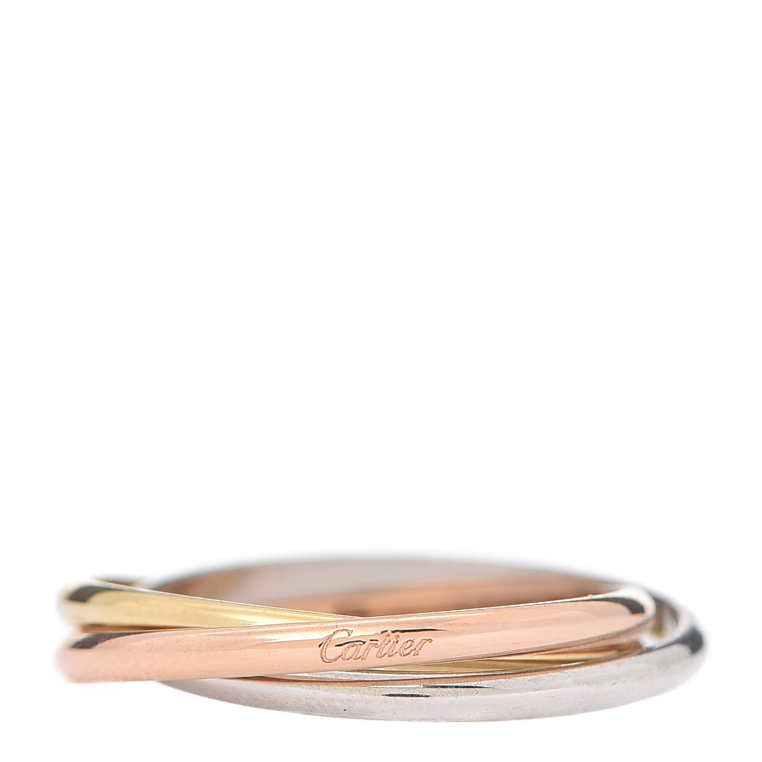 Cartier 18K Pink Yellow White Gold Extra Small Trinity Ring 49 4.75 1 of 5