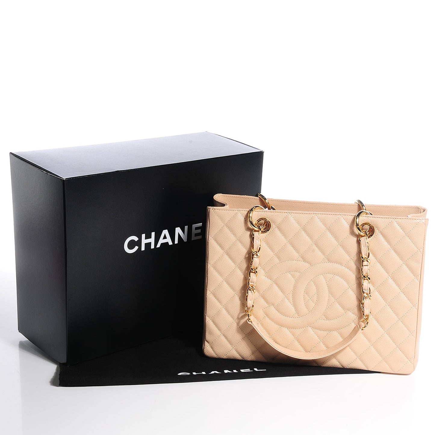 Caviar Grand Shopping Tote GST Beige Clair