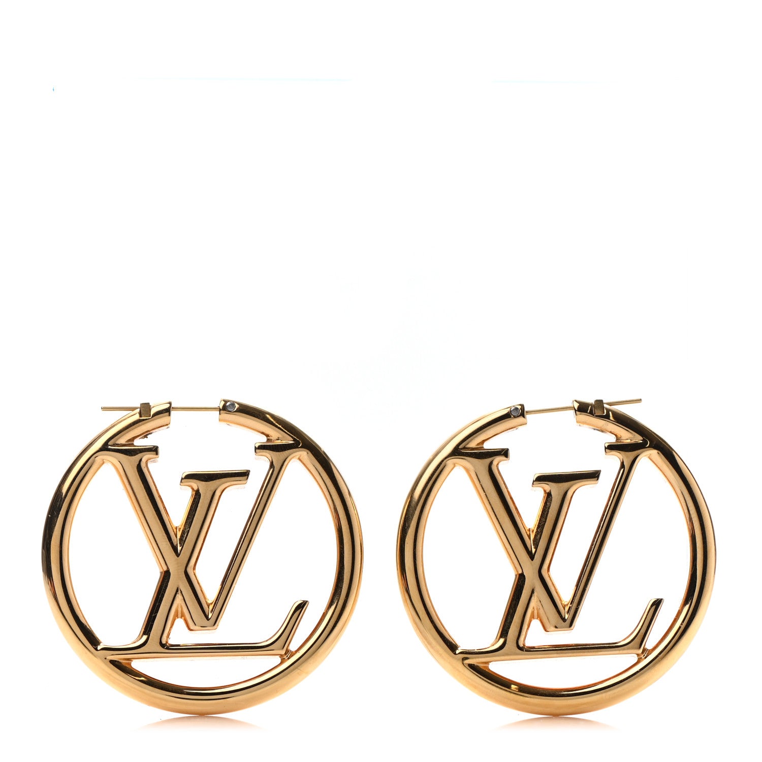 Louis Vuitton Metal Louise Hoop Earrings Gold 1 of 4