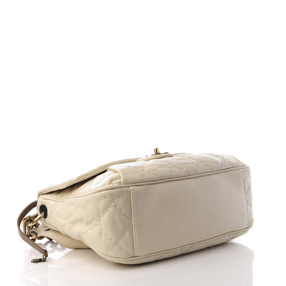 Chanel Crumpled Grained Calfskin Coco Pleats Messenger Flap Ivory 3 of 9