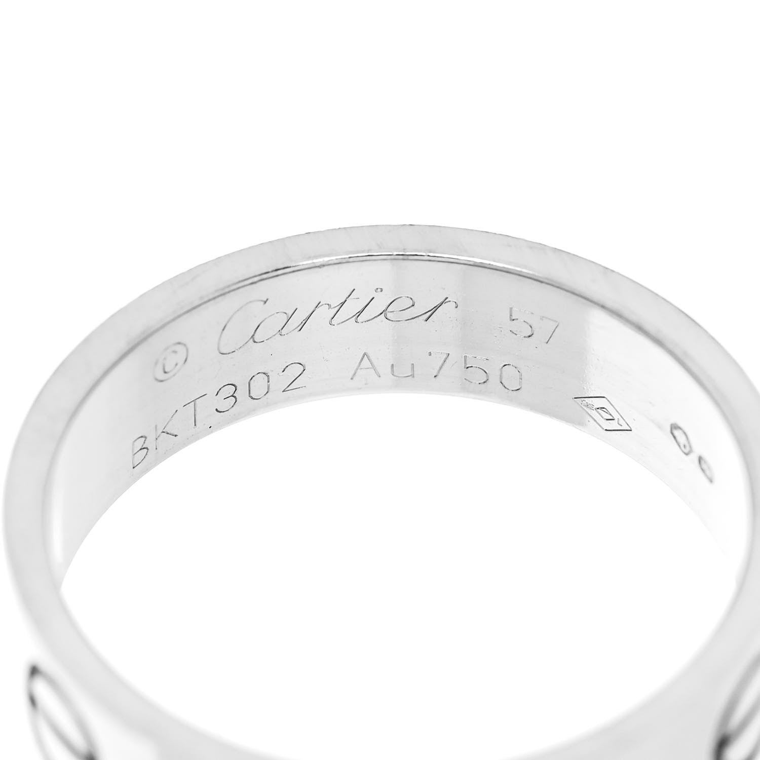 Cartier 18K White Gold 5.5mm LOVE Ring 57 8 4 of 5
