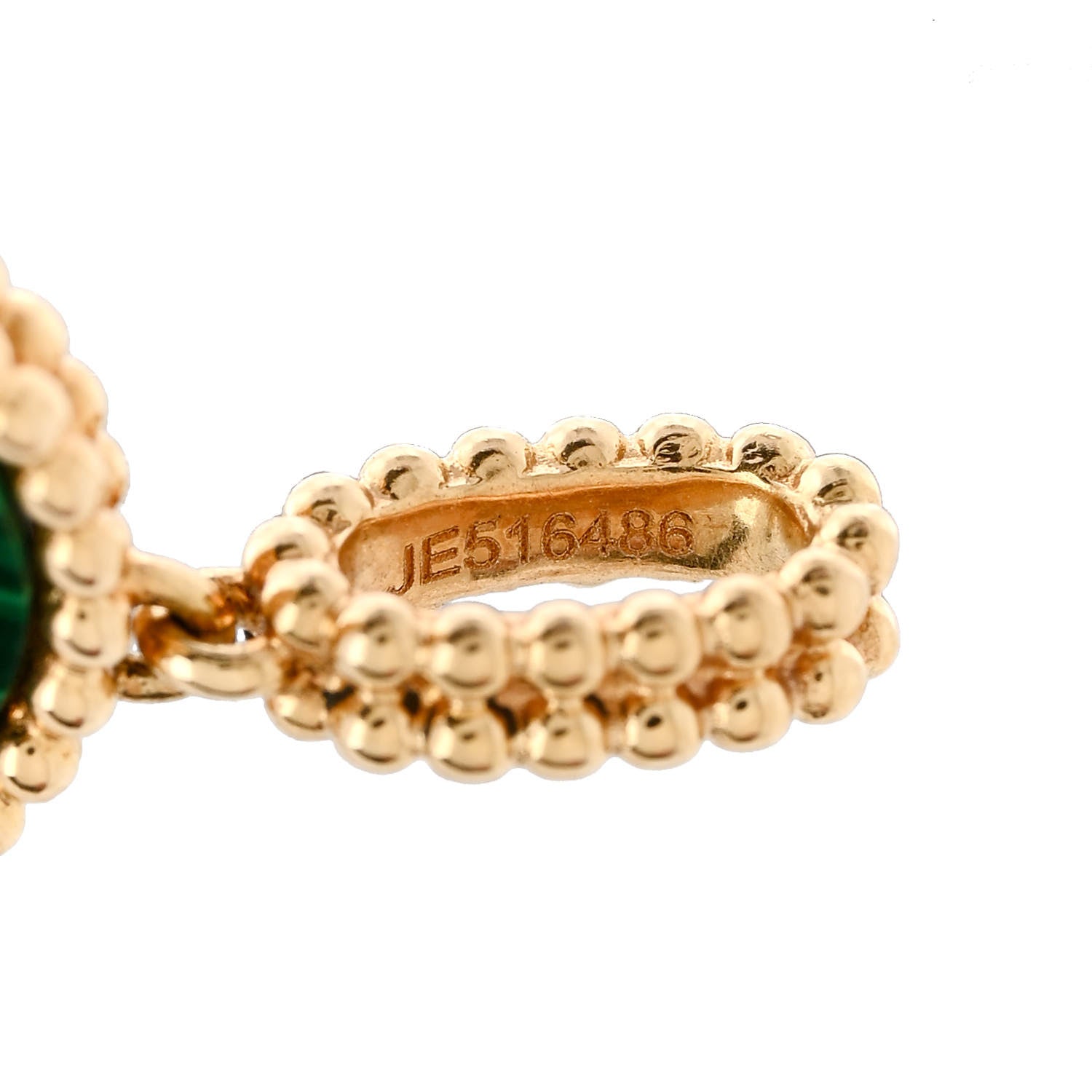 Van Cleef & Arpels 18K Yellow Gold Malachite Magic Alhambra Pendant 5 of 5