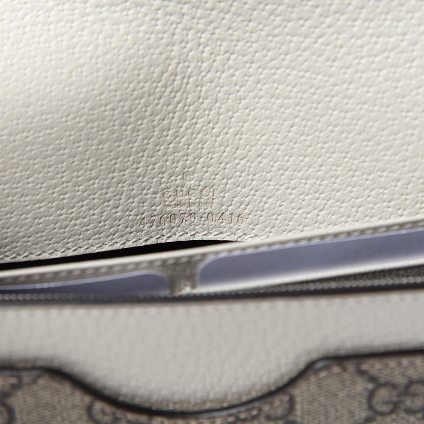 GG Supreme Monogram Web Queen Margaret Chain Wallet White