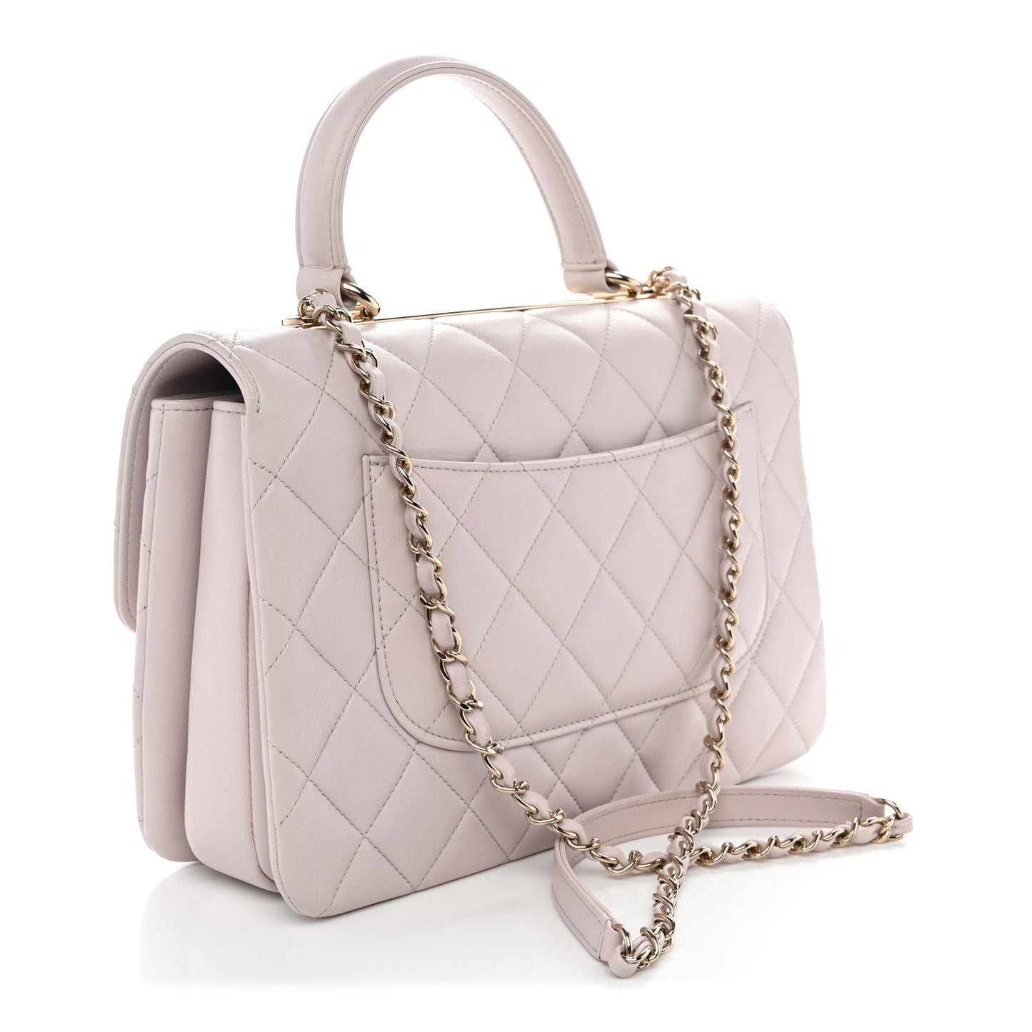 Lambskin Quilted Medium Trendy CC Flap Dual Handle Bag Pink