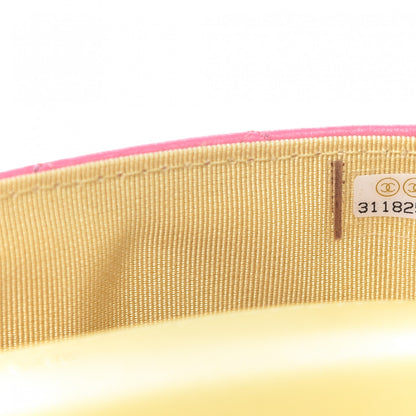 Chanel Lambskin Quilted Glasses Case With Chain Pink Yellow 10 of 12
