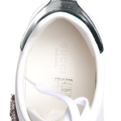 Gucci Calfskin Ayers Web Pierced Heart Embroidered New Ace Sneakers 38.5 White 9 of 11