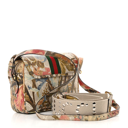 Gucci GG Supreme Monogram Water Flora Web Studded Mini Ophidia Flap Shoulder Bag Beige White Multicolor 3 of 12