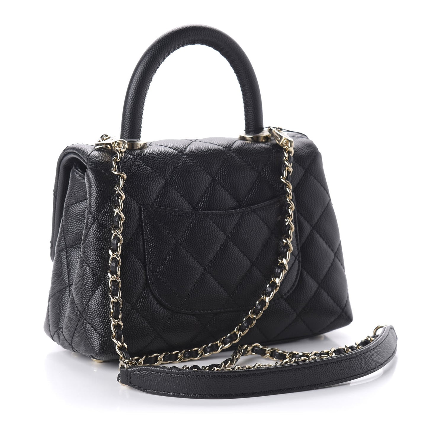 Caviar Quilted Extra Mini Coco Handle Flap Black