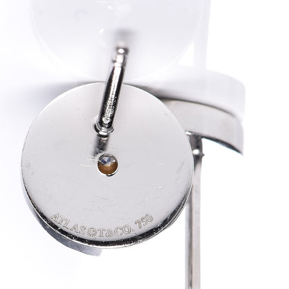 Tiffany 18K White Gold Diamond Atlas Stud Earrings 4 of 5