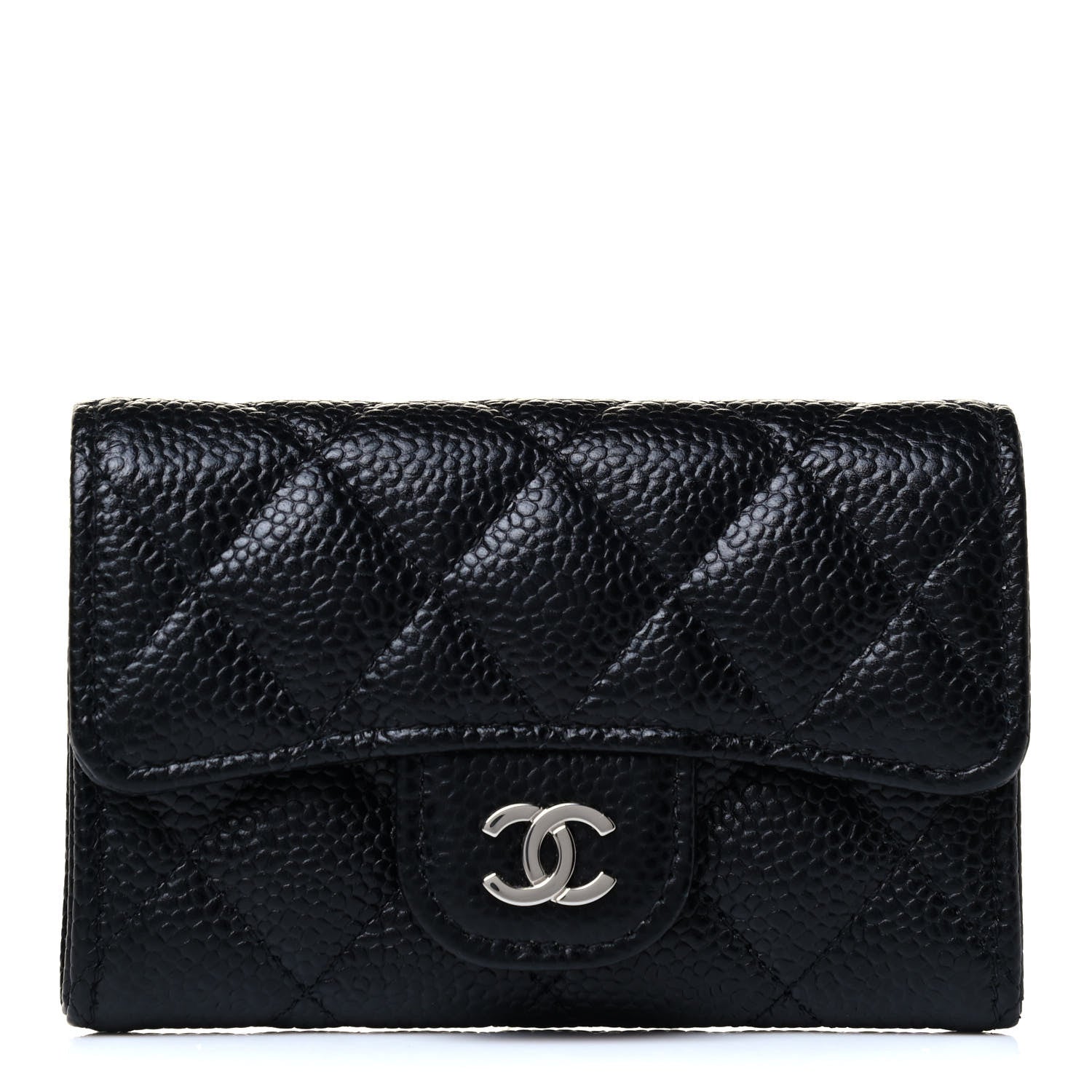 Chanel Caviar Quilted Flap Card Holder Wallet Black 1 of 4